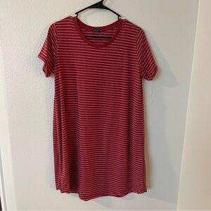 Red Striped T-Shirt Dress